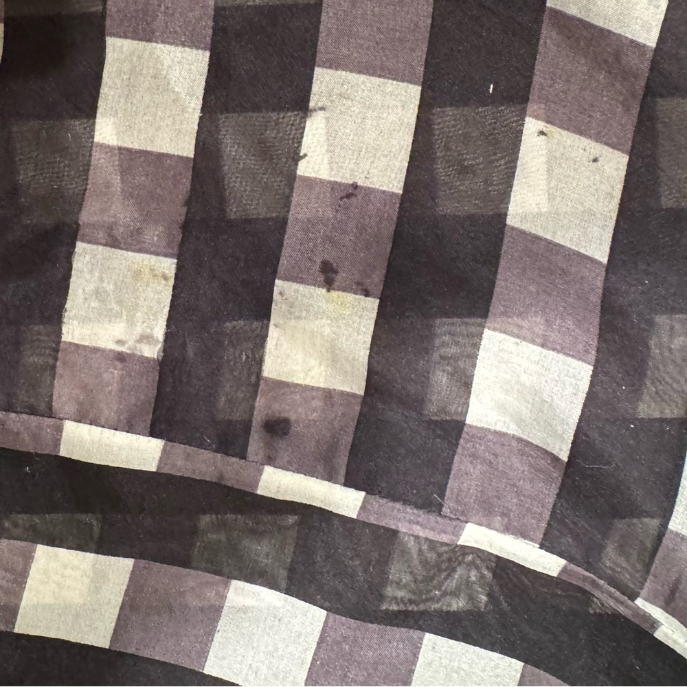 Marissa Webb Black White Checked Gingham 100% Silk Midi Circle Skirt Size 8 - Picture 8 of 9